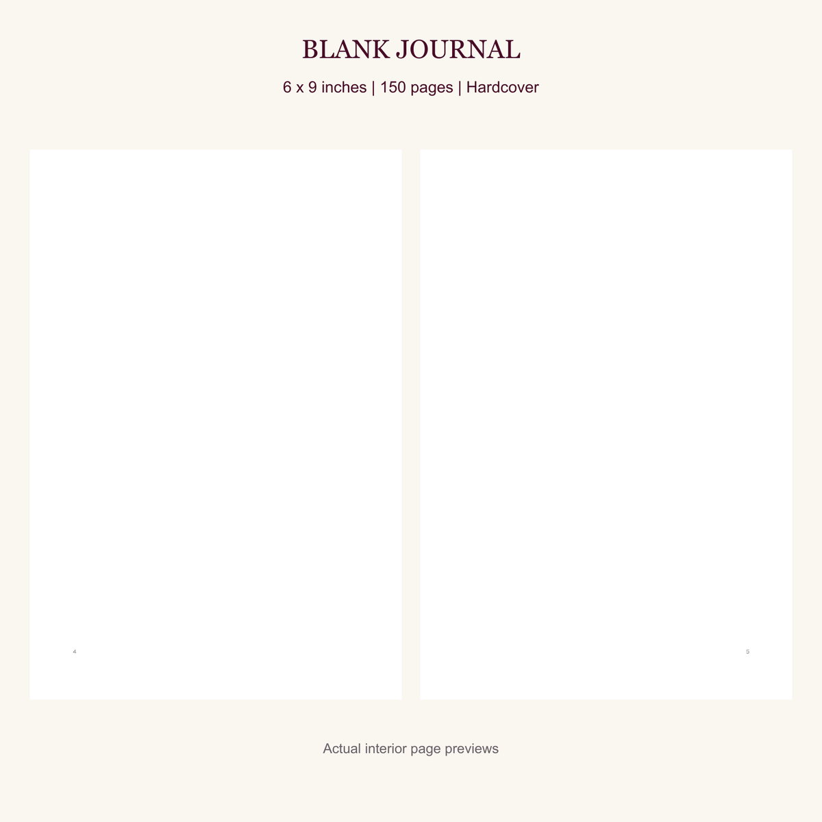 A321 6 x 9 blank journal interior page preview