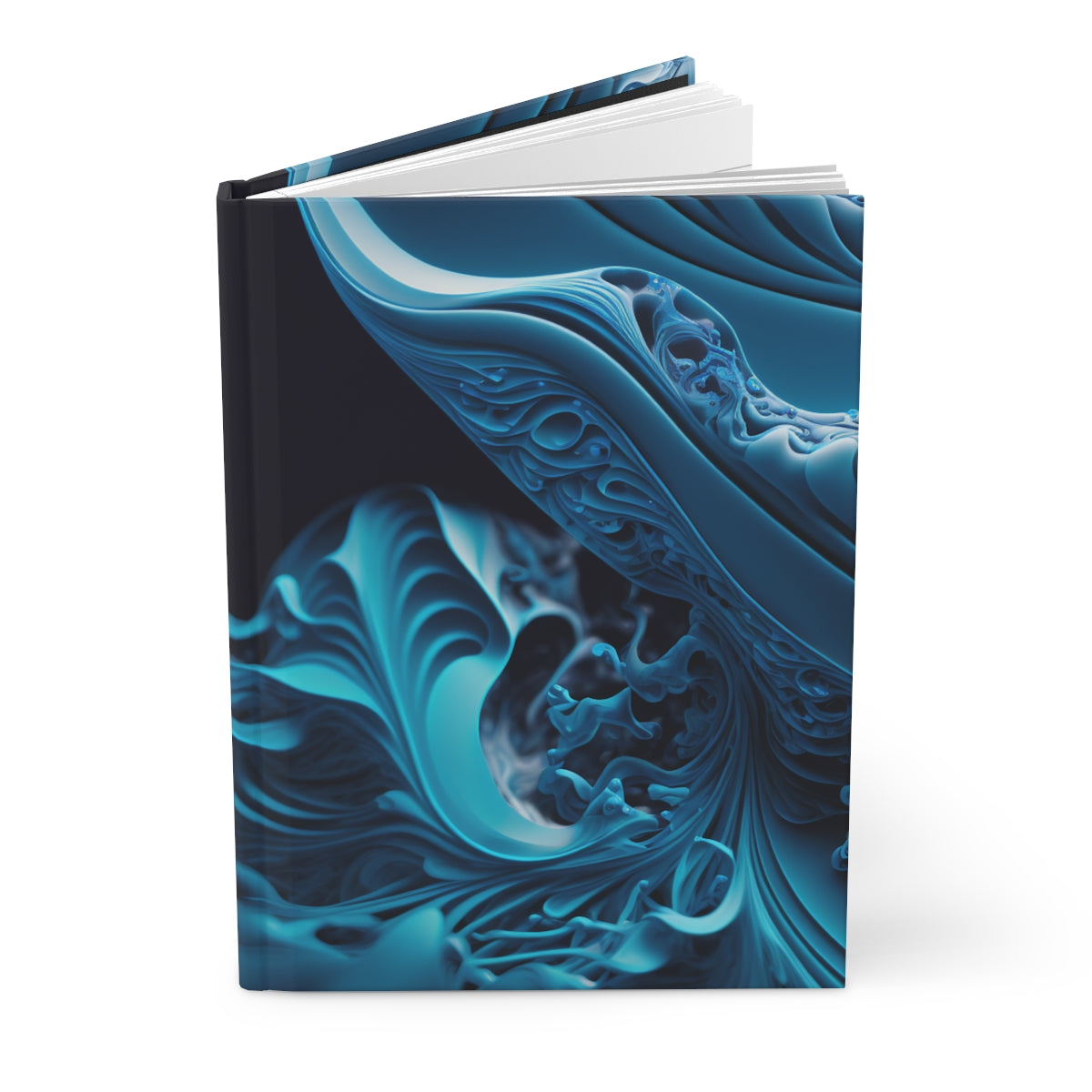 Blue Wave 2 Fractal Hardcover Journal Matte