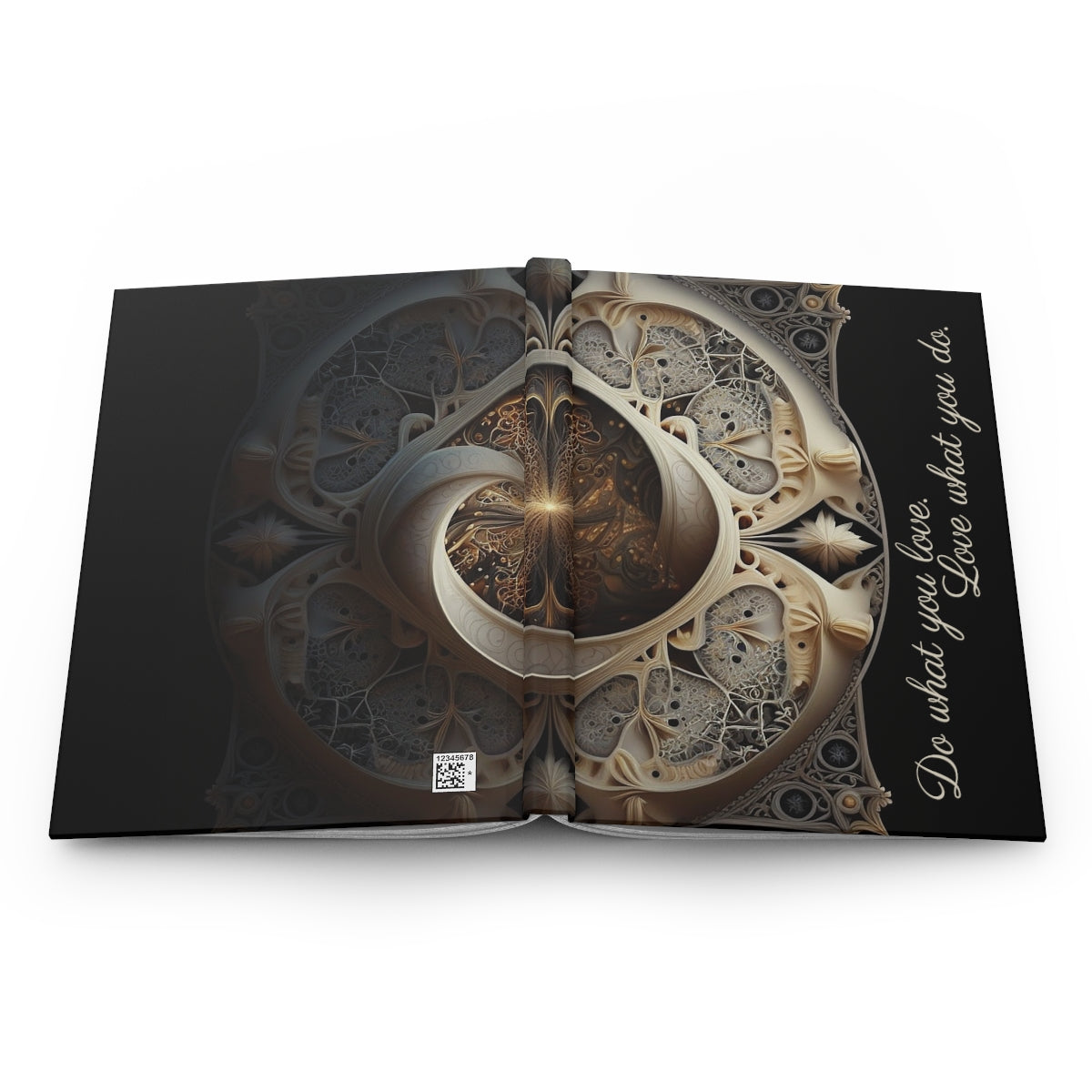 Cream Fractal Hardcover Journal Matte