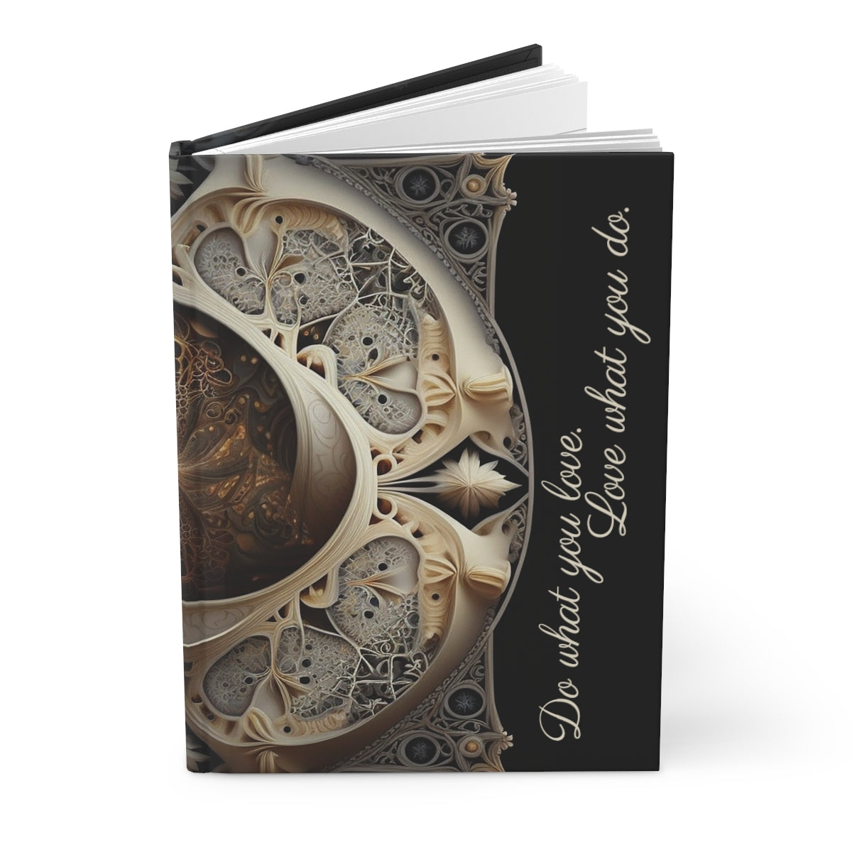 Cream Fractal Hardcover Journal Matte