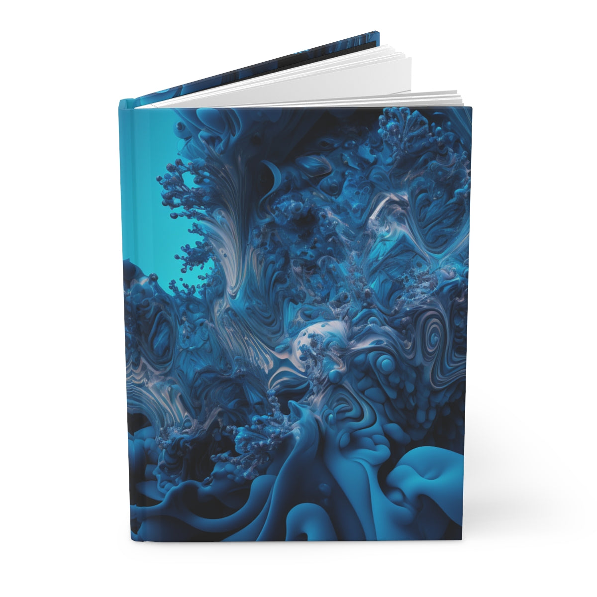 Blue Water Fractal Hardcover Journal Matte