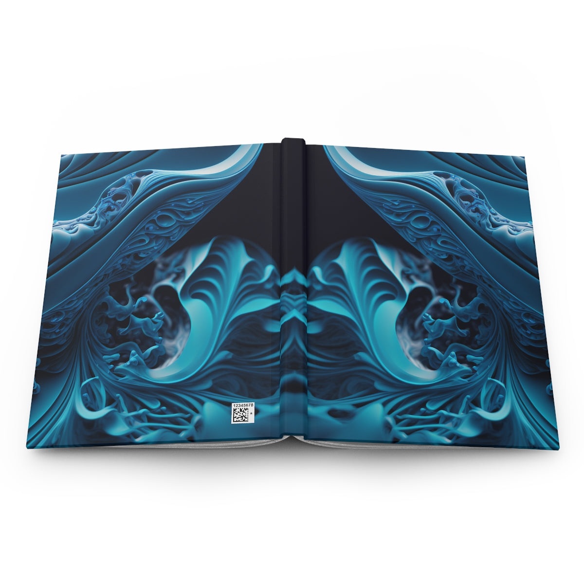 Blue Wave 2 Fractal Hardcover Journal Matte