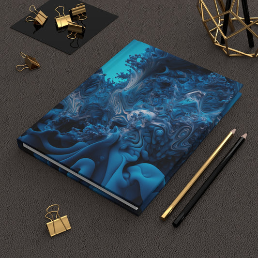 Blue Water Fractal Hardcover Journal Matte