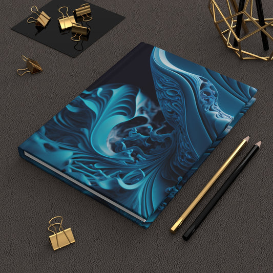 Blue Wave 2 Fractal Hardcover Journal Matte