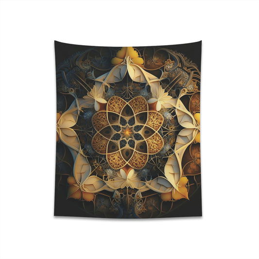 Autumn Fractal Star Printed Tapestry