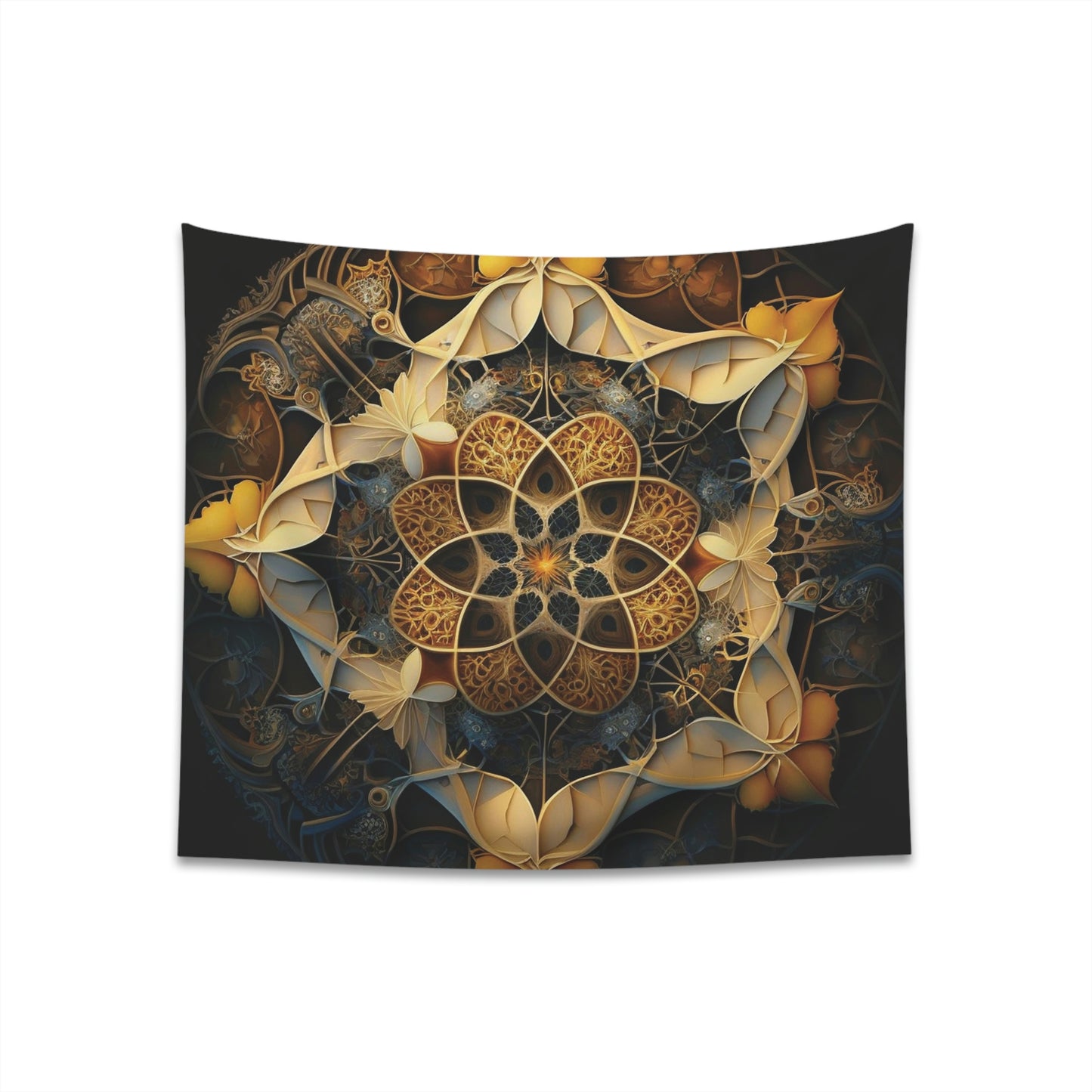 Autumn Fractal Star Printed Tapestry