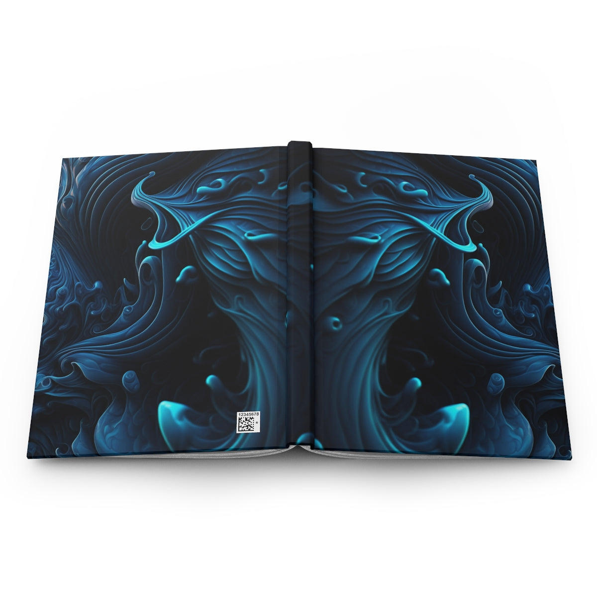 Blue Wave Fractal Hardcover Journal Matte