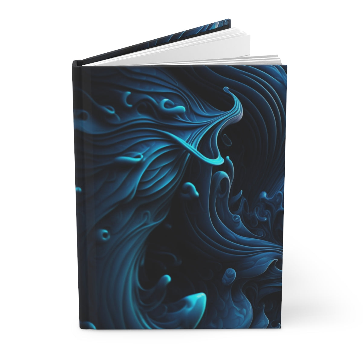Blue Wave Fractal Hardcover Journal Matte