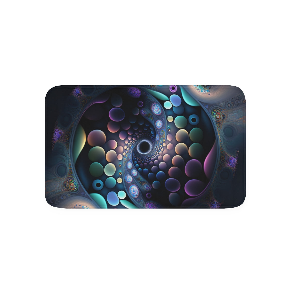 Colorful Fractal Memory Foam Bath Mat