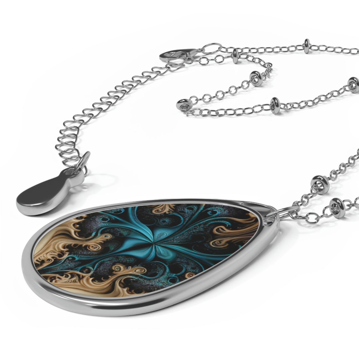 Fractal oval pendant